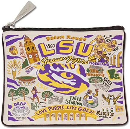 Catstudio Louisiana State University Collegiate ZIPPER POCH PUCH | מחזיק את הטלפון, המטבעות, העפרונות, האיפור,